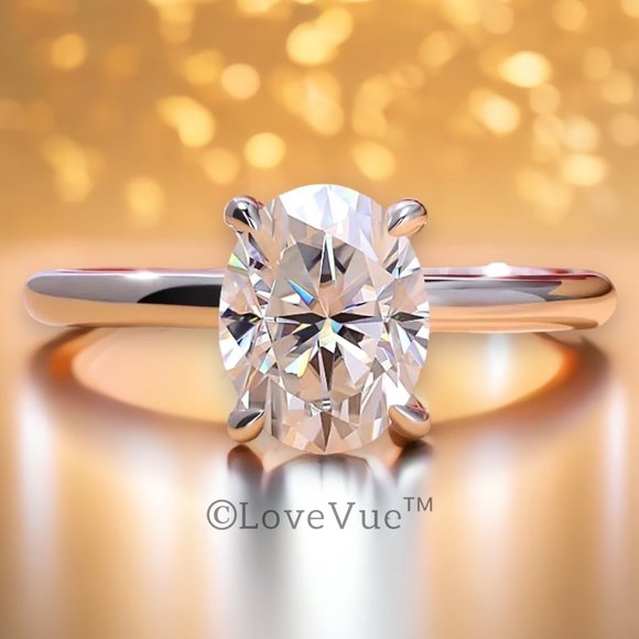 Jewelry - Certified 2ct. t.w. Diamond Oval Cut Hidden Halo Engagement Wedding Ring